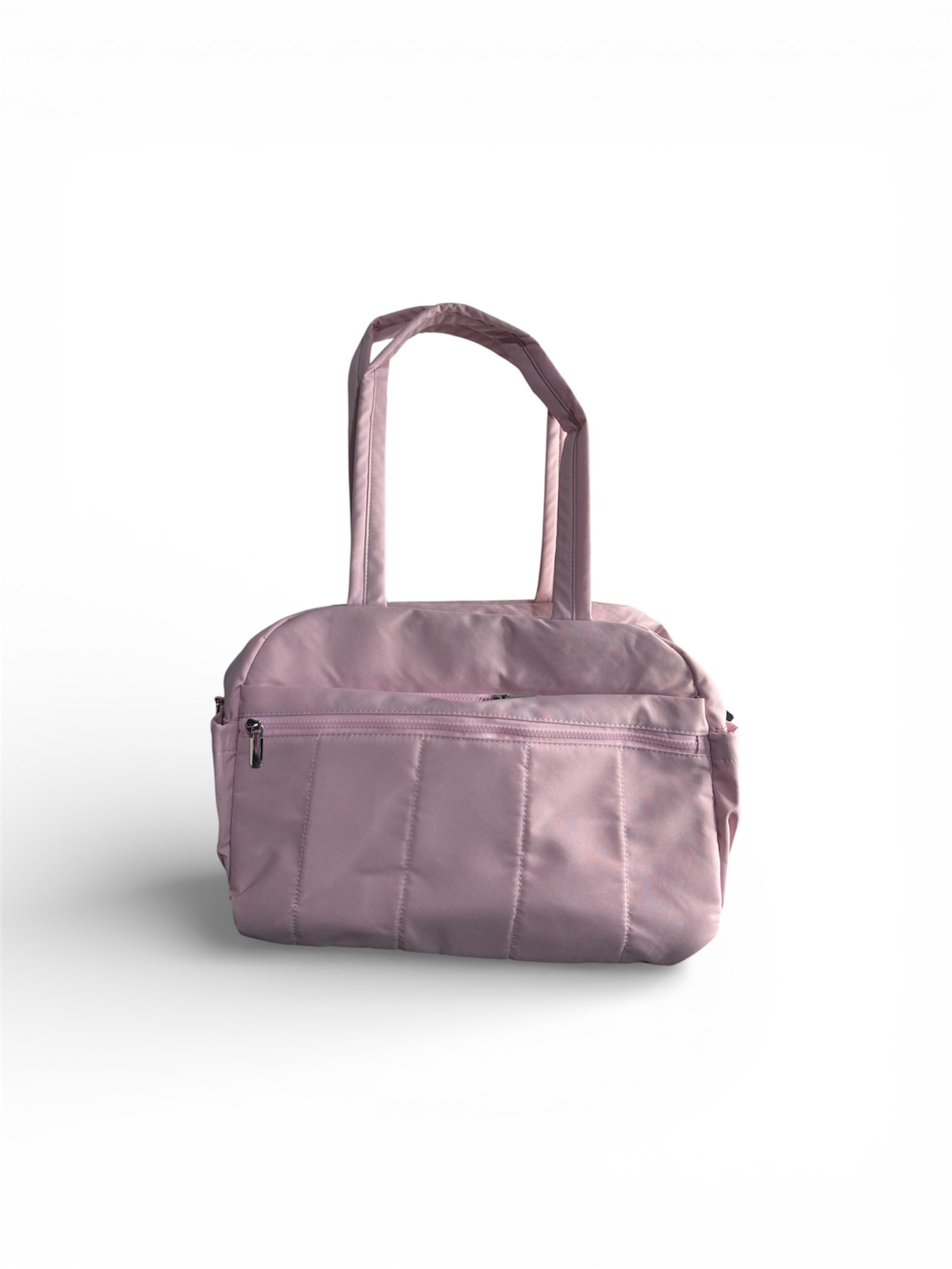 Bolso Acolchado Rosado con Cierre