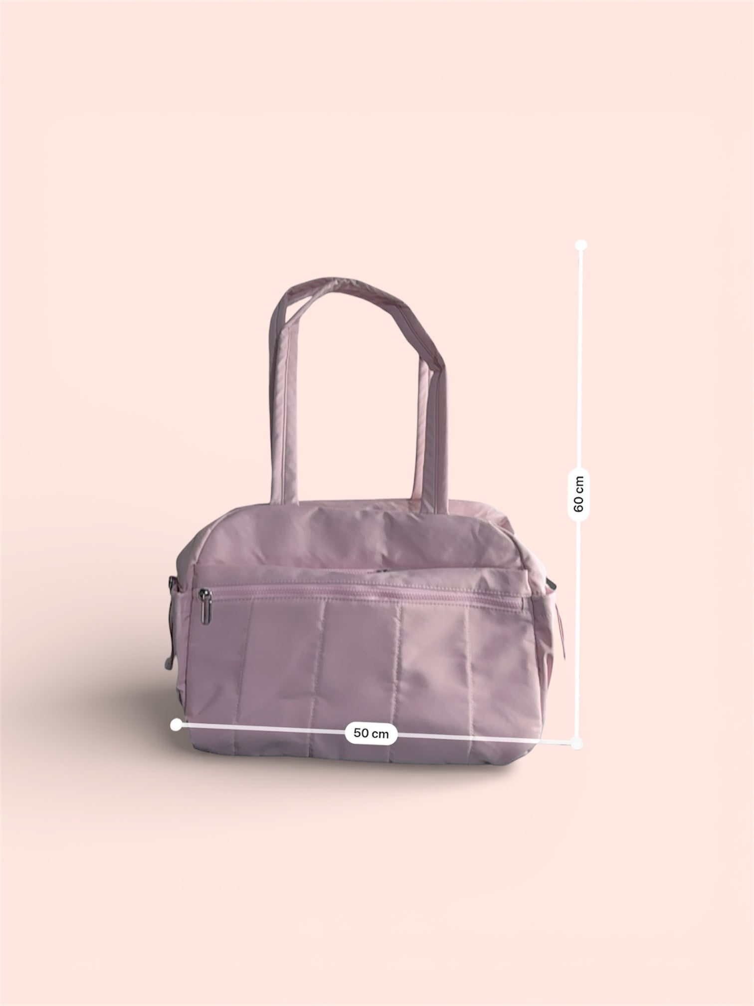 Bolso Acolchado Rosado con Cierre