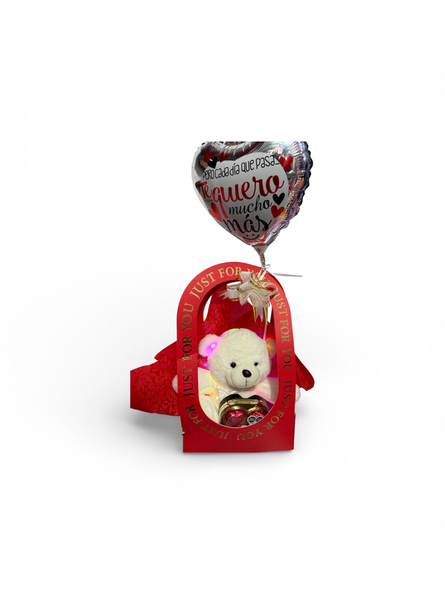 Box Regalo Osito con Globo y Luz LED