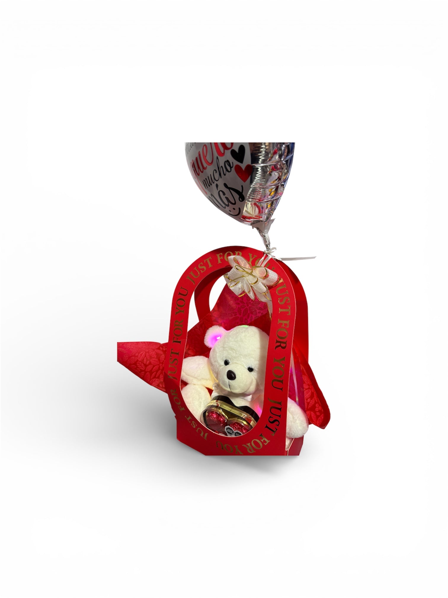 Box Regalo Osito con Globo y Luz LED