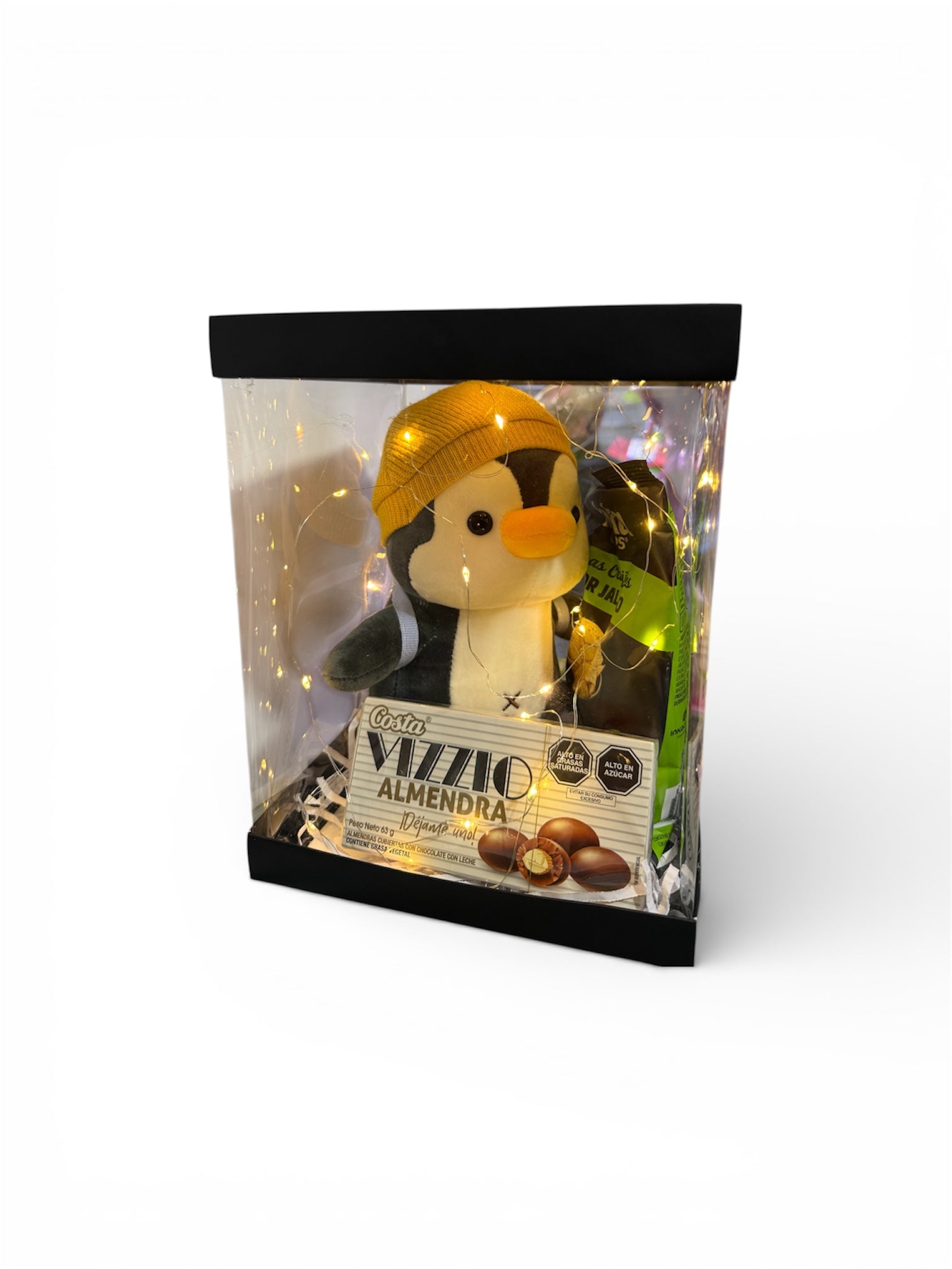 Box Regalo Pingüino con Luces y Dulces